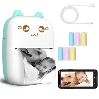 Impressora térmica de bolso DUDAO C9 bluetooth cat shape | + 6 cores papel de impressão | Verde - 1
