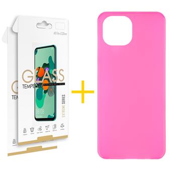 Conjunto Skyhe 2 X Película de Vidro +  Capa para iPhone 13 Silicone Liso Rosa - 1