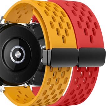 Pack Antiimpacto 2x Bracelete SnapFlow para Garmin Venu Sq 2 | Amarelo e Vermelho - 1