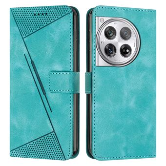 Capa FOXDOCK para OnePlus 12 | Pele | Flip | 3 Compartimentos para Cartões | Verde - 1