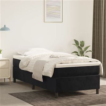 Estrutura de cama com molas vidaXL | 90x200 cm | veludo preto - 1