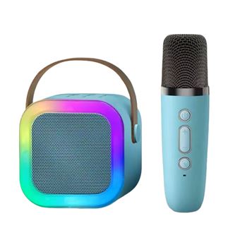 Mini máquina de karaoke CO-Phénix com 1 microfone sem fios | Bluetooth, AUX, USB/TF | Azul - 1