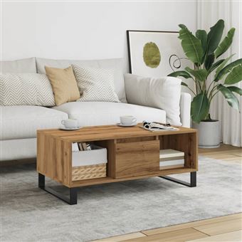 Mesa de centro vidaXL | 90x50x36,5cm | derivados madeira carvalho artisiano - 1