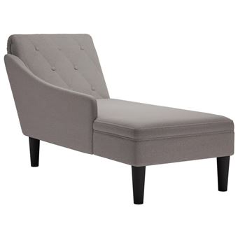 Chaise lounge com almofada/apoio de braços vidaXL | direito tecido - 1