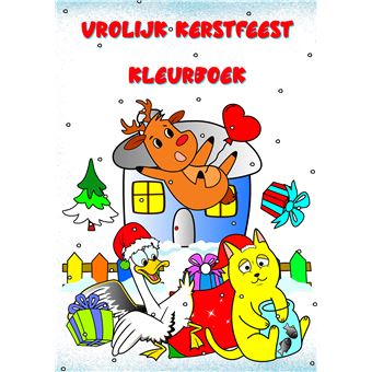 Vrolijk Kerstfeest Kleurboek - Heerlijk Koud Winterseizoen Voor Schattige En Vrolijke Dieren, Grote Pagina'S, Gemakkelijk In Te Kleuren Voor 4-8 Jarigen - 1