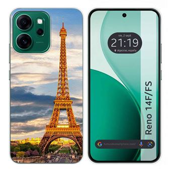 Capa Tumundosmartphone de silicone para Oppo Reno 14 FS / 14FS 5G | Paris Design Drawings - 1