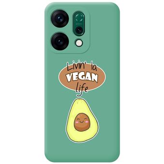 Capa Tumundosmartphone de silicone líquido verde para Oppo Reno 14 5G | Vegan Life Design Drawings - 1