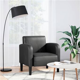 Poltrona com apoios de braços vidaXL | 54 cm | couro artificial preto - 1