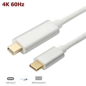 Cabo Multi4you Mini DisplayPort Macho para USB-C Macho (2m) - Branco - 1