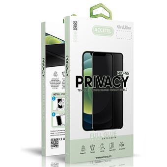 Película Accetel Anti-Spy para Xiaomi Redmi 9 de Vidro Temperado FULL Moldura em Preto - 1