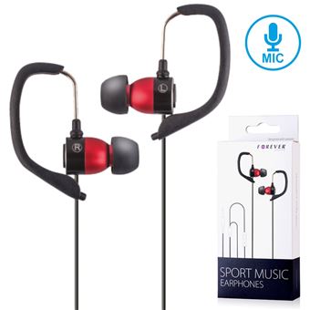 Auriculares Forever Com Fios Stereo Vermelho Desportivo