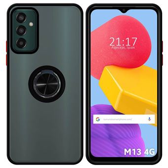 Capa Tumundosmartphone fosca com borda preta e anel giratório 360 para Samsung Galaxy M13 4G - 1