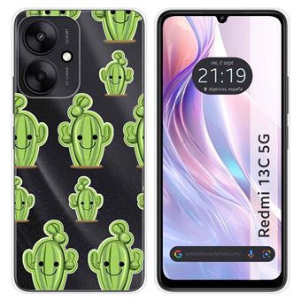 Capa TUMUNDOSMARTPHONE de silicone transparente para Xiaomi Redmi 13C 5G Desenhos de cacto Design - 1