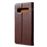 Capa Magunivers de couro genuíno litchi com suporte para cartão café para Samsung Galaxy S10_2