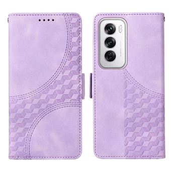 Capa FLOODKING para OPPO Reno 12 5G | Design Acolchoado | Couro PU Premium | Roxo - 1
