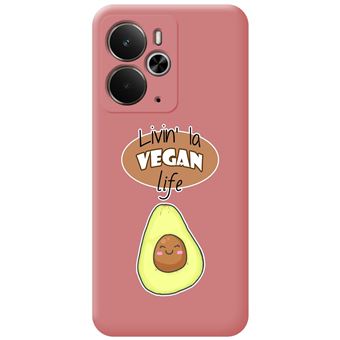 Capa Tumundosmartphone de Silicone Líquido rosa para Realme 14 5G / 14T 5G Vegan Life Design Designs - 1