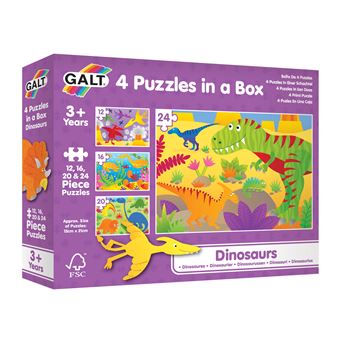 Puzzle Galt Toys No License 4 PUZZLES IN A BOX - DINOSAURS - 1