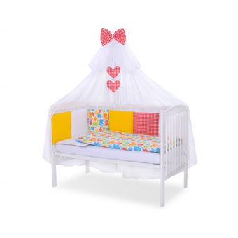 Conjunto roupa de cama para berço PRIMEIRO NINHO DAMORE | kit 5 elementos Mix | Vermelho - 1