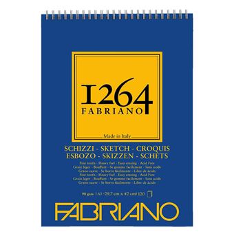 Bloco de Desenho Fabriano 1264 Croquis A3 Espiral | 90G | 120 Folhas | F19100639 - 1