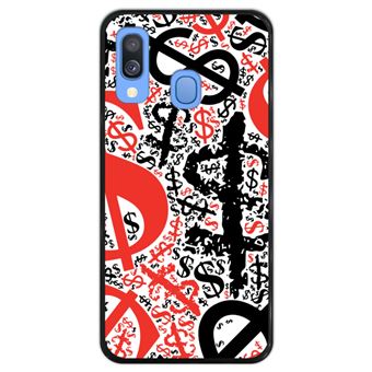 Capa Hapdey para Samsung Galaxy A40 2019 Design Padrão de Dólar em Silicone Flexível e TPU Preto