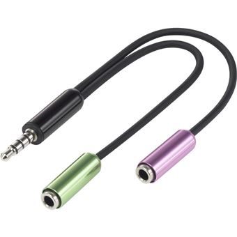 Cabo de áudio speaka professional sp-7870716 0,1 m 3.5mm 2 x 3.5mm preto, verde, roxo - 1
