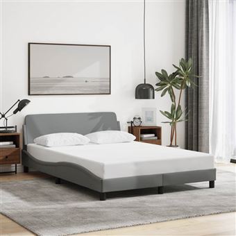 Estrutura de Cama vidaXL Dover | 120x200 cm | tecido cinzento-claro - 1