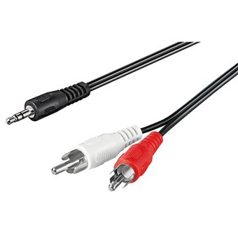 Cabo de Áudio Goobay 3.5 mm - 2 x RCA, 1.5 m | Vermelho, Branco - 1
