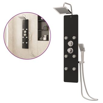 Coluna de duche vidaXL | vidro | 25x47,5x130 cm | preto - 1