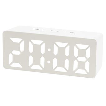 Relógio Despertador Digital Espelhado SANDA SD-4122 | Branco - 1