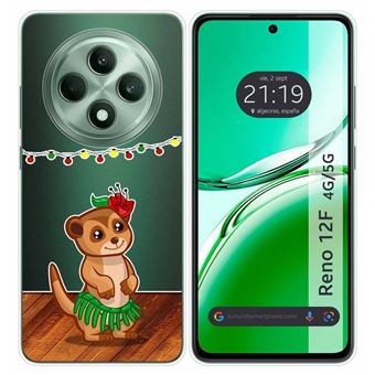 Capa de Silicone TUMUNDOSMARTPHONE para Oppo Reno 12F 4G / 12 F 5G | transparente desenhos Meerkat - 1