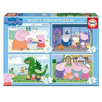 Puzzle Educa | 20-40-60-80 Peças | Progressivo Multi 4 Peppa Pig - 1