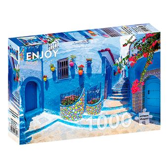 Puzzle ENJOY 1365 Turquoise Street in Chefchaouen, Morocco | 1000 Peças - 1