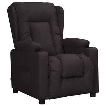 Poltrona reclinável vidaXL | couro artificial | preto - 1