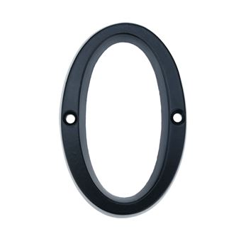 Número 0 Fabricado em Metal Preto 95 mm com Parafusos para a Rotulagem - 1