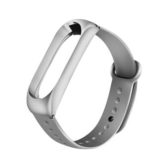 Pulseira de Silicone e armação de metal WISETONY para Xiaomi Mi Band 3 /4 Branco e cinzento - 1
