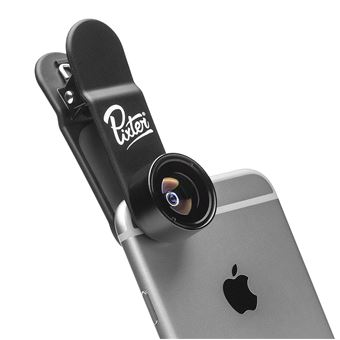 Objectiva Fisheye Pixter para Smartphones/Tablets | Angulo 180° | Clip de Fixação - Preto - 1