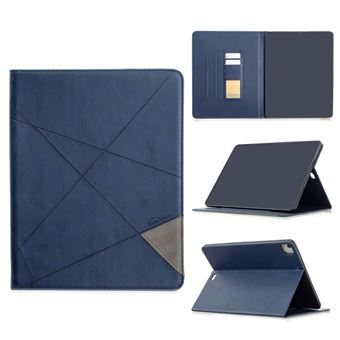 Capa Magunivers Pu Padrão Geométrico Design Legal Função Automática de Ativar/Desativar Azul para Apple Ipad Pro 12.9 Inch (2020)/(2018) - 1