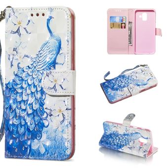 Capa Magunivers PU spot light pavão para Samsung Galaxy A6 (2018)
