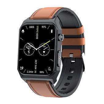 Smartwatch DAM E530 | Tela de 1,91 &quot; | Pulseira couro | Preto - 1