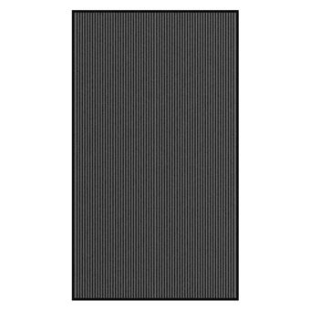 Tapete de Entrada vidaXL |  às riscas preto e cinzento 115x200 cm - 1