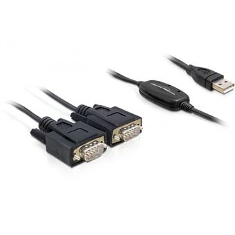 Cabo de Série DeLOCK 2x RS232/USB 2.0 | Preto - 1