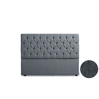 Cabeceira Estofada Moonia Capri Aqualine | 90 X 120 X 12 cm | Cinza Escuro - 1