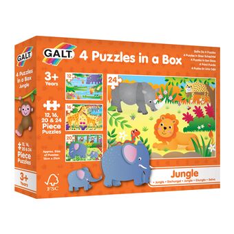 Puzzle Galt Toys No License 4 PUZZLES IN A BOX - JUNGLE - 1