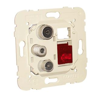 Tomada Mista EFAPEL R-TV-SAT-RJ45 Cat. 6 UTP Estrela (ITED) 21544 - 1