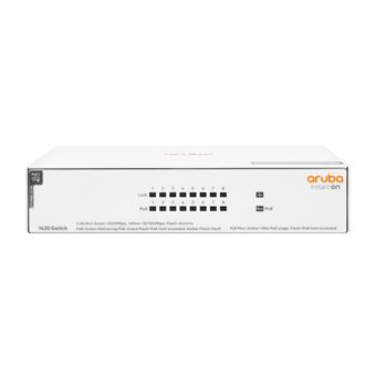 Switch de Rede HPE Aruba Networking Aruba Instant On 1430 8G Class4 PoE 64W | Branco - 1