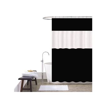Cortina de Duche BOD HOME | Em Patchwork Preto | 180x180cm | Individual - 1