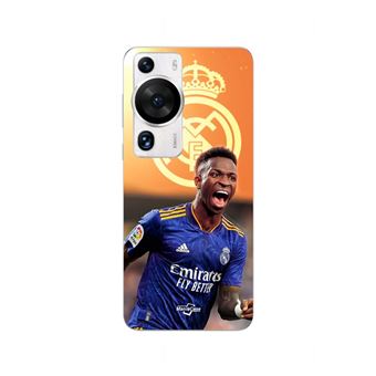 Capa Maniacase para Huawei P60 Pro | Vini Jr Wallpaper Real Madrid Azul e Amarelo - 1