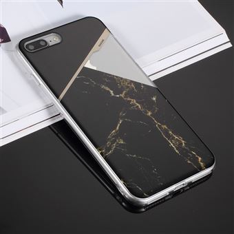 Capa Magunivers TPU padrão de mármore Preto para Apple iPhone 8 Plus/7 Plus 5.5 '