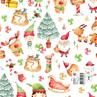 Resma de Papel Natal Ambar Santa´s Workshop C30/371 | 25 Folhas - 1