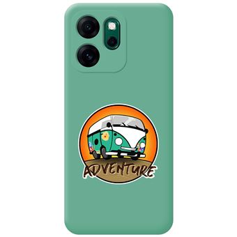 Capa Tumundosmartphone de silicone líquido verde para Oppo Reno 14 F / 14F 5G | Adventure Design Desenhos - 1